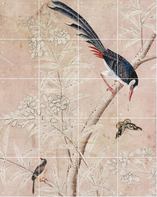 IXXI Chinoiserie - Wanddecoratie - Dieren en insecten - 80 x 100 cm