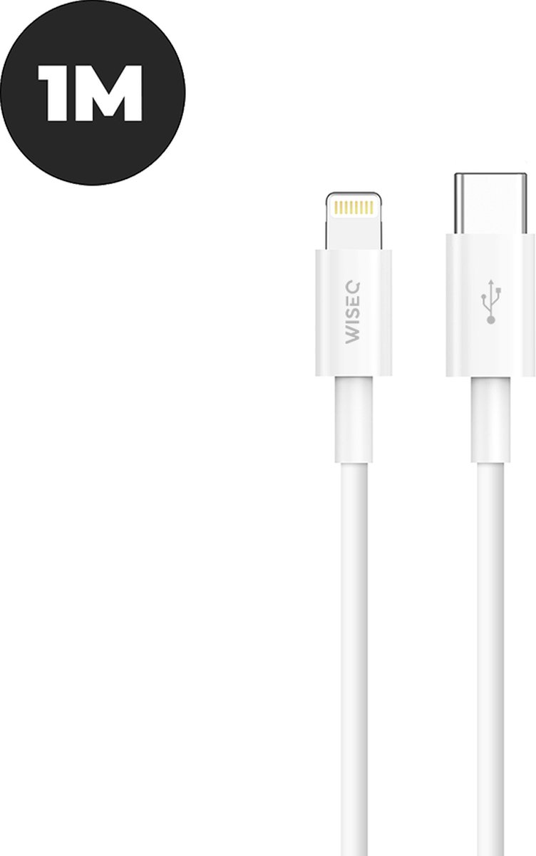 WiseQ iPhone kabel USB C naar Apple Lightning Voor Snelladers 1 meter
