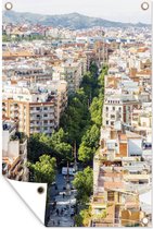 Tuindecoratie De straten van Barcelona - 40x60 cm - Tuinposter - Tuindoek - Buitenposter