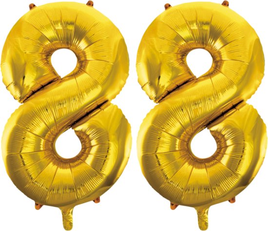 Folieballon 88 jaar Goud 66cm
