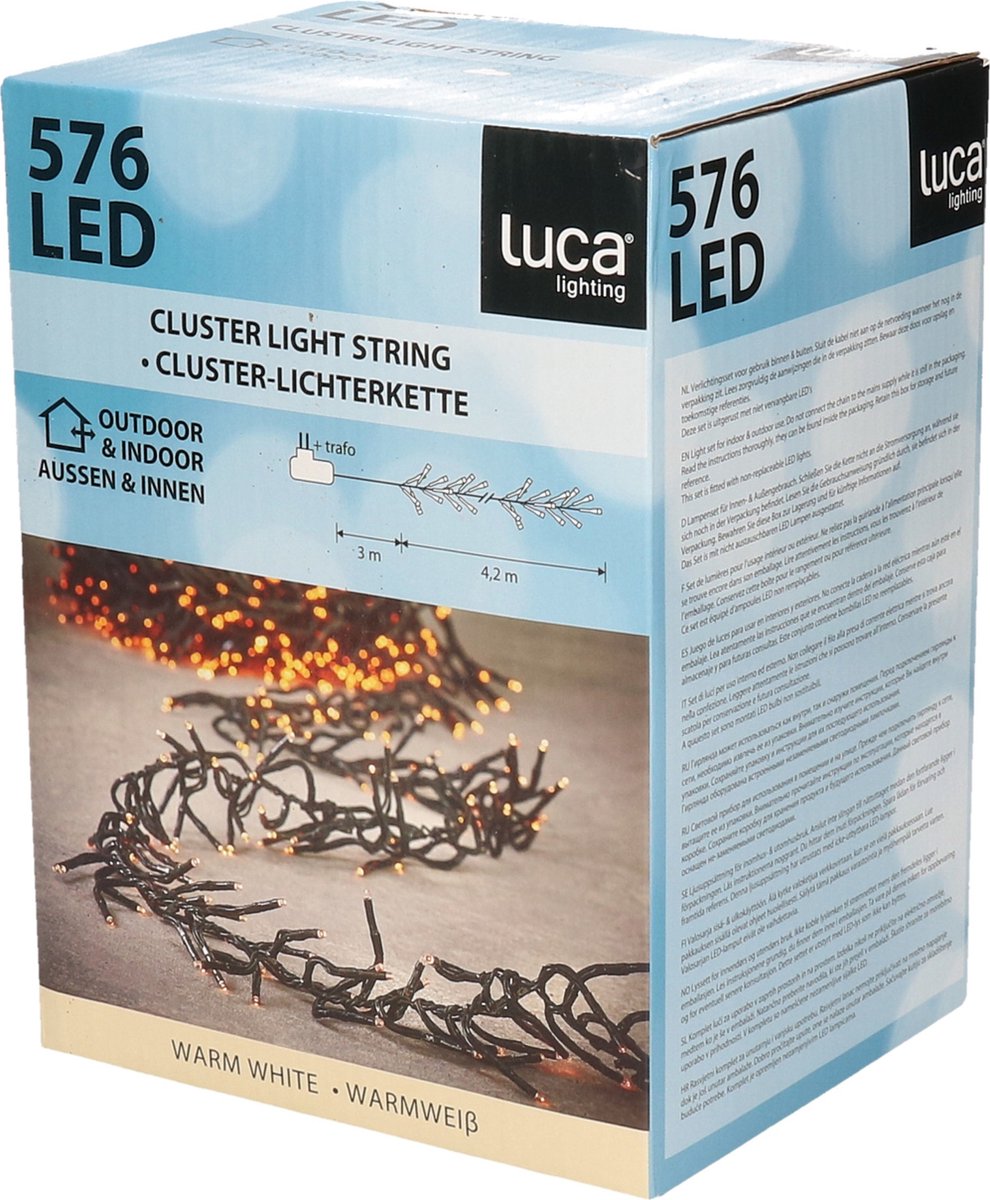 Luca Lighting Cluster Kerstverlichting met 576 LED Lampjes - L420 cm - Warm Wit