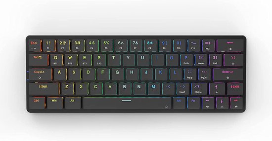 Redragon Elise Pro K624P RGB Gaming Toetsenbord - extra compact - 60% met pijltjestoetsen - Draadloos en bedraad - blauwe schakelaars