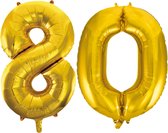 Folieballon 80 jaar Goud 66cm