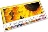Wenskaarten set met 8 wenskaarten bloemen