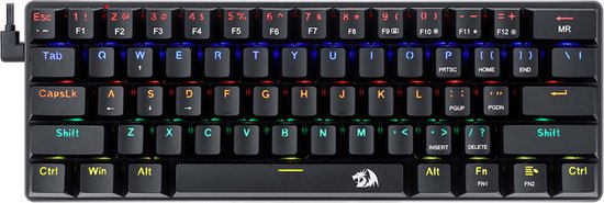 Foto: Redragon jax k613 rainbow 60 gaming toetsenbord compact ergonomisch toetsenbord