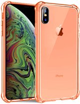Smartphonica iPhone X/Xs transparant siliconen hoesje - Oranje / Back Cover geschikt voor Apple iPhone X/10;Apple iPhone Xs