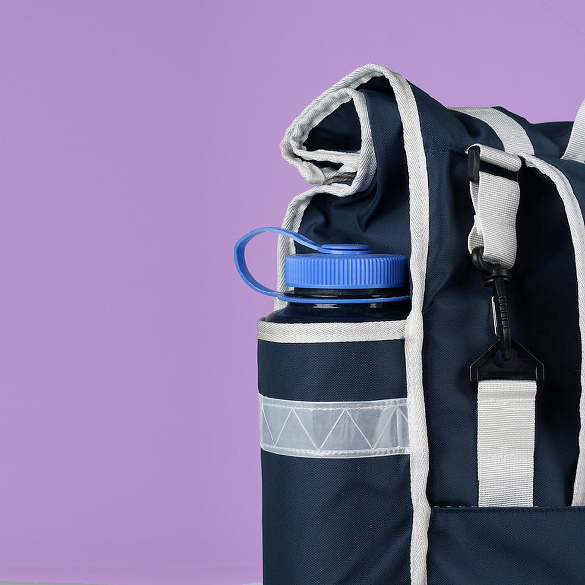Rugzak Goodordering Rolltop Backpack Eco Blauw/Wit