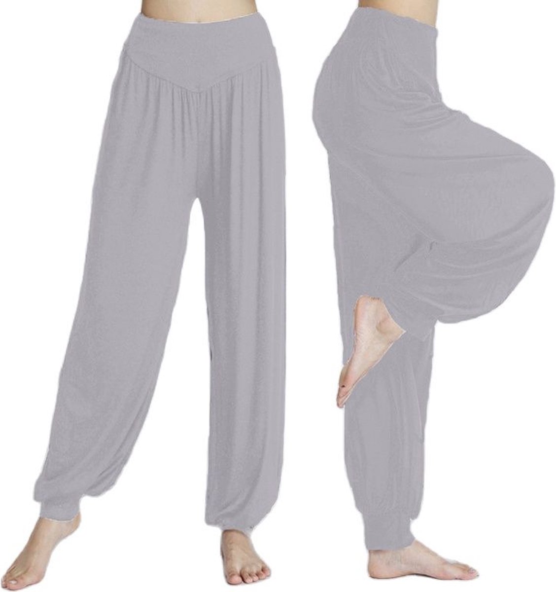 HAPYWER Harembroek voor dames, korte yogabroek, 3/4 lange capri, zomerbroek, 3/4 lichte sportbroek, strandbroek, luchtige pompbroek, aladinbroek voor pilates, yoga, S-2XL, zwart, XL