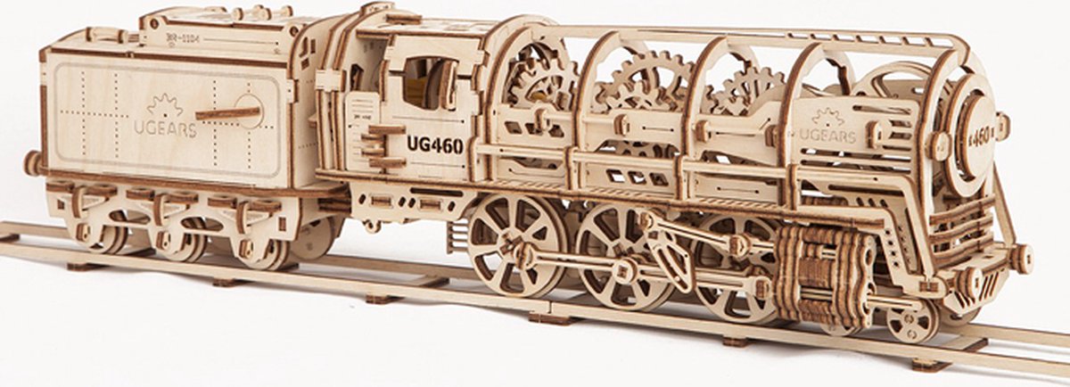 Ugears Modelbouw Hout Locomotief — afbeelding 3