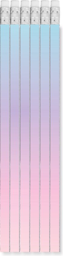 Potloden Purple Passion - met gum - in doosje 6 stuks - K-PM040078