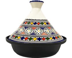 Cuilina fes Tajine Ø 30 cm - geschikt voor alle kookplaten, inclusief inductie - Aardewerk Schaal - Handgemaakt