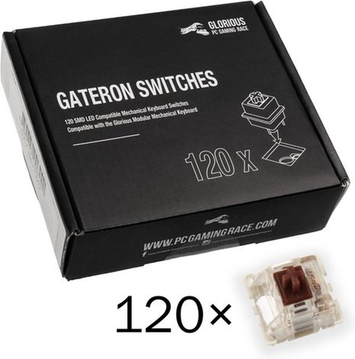 Glorious PC Gaming Race Gateron Brown Switches (120 StŸck)