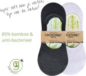 green-goose® Bamboe Footies Duo | Maat 39-41 | Zwart | Wit | 2 Paar | Ballerina | Voetjes | Sneakersokken | Duurzaam en Comfortabel | 85% Bamboe