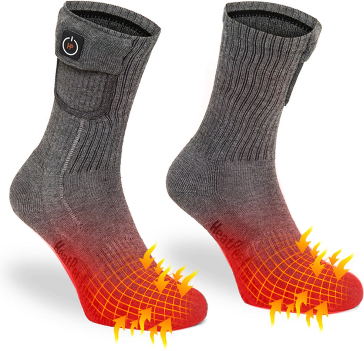 Dunne verwarmde sokken HeatPerformance® THIN Met batterijen 42-44 Grijs