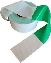 Kortpack - Afzetlint 75mm breed x 250mtr lang, 60my dik - Groen/Wit Geblokt - 1 rol - (027.0054)