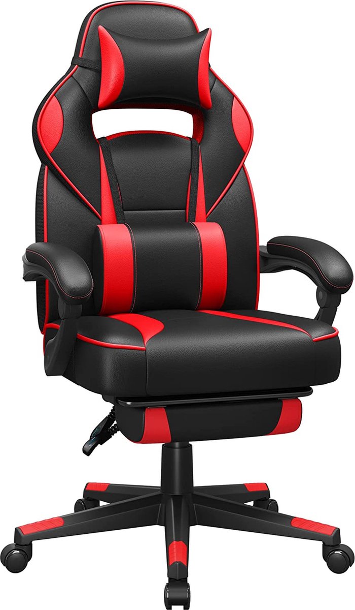 Songmics Racing stoel, imitatieleer Zonder voetsteun. zwart