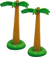 Set de 2x palmiers/arbres de party hawaïen tropicaux gonflables de 180 cm - Décorations et accessoires pour soirées à thème
