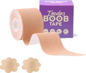 Boob tape 5 Meter (5,0 cm breed) - Beige - Plak BH - Strapless BH + Inclusief tepelcovers