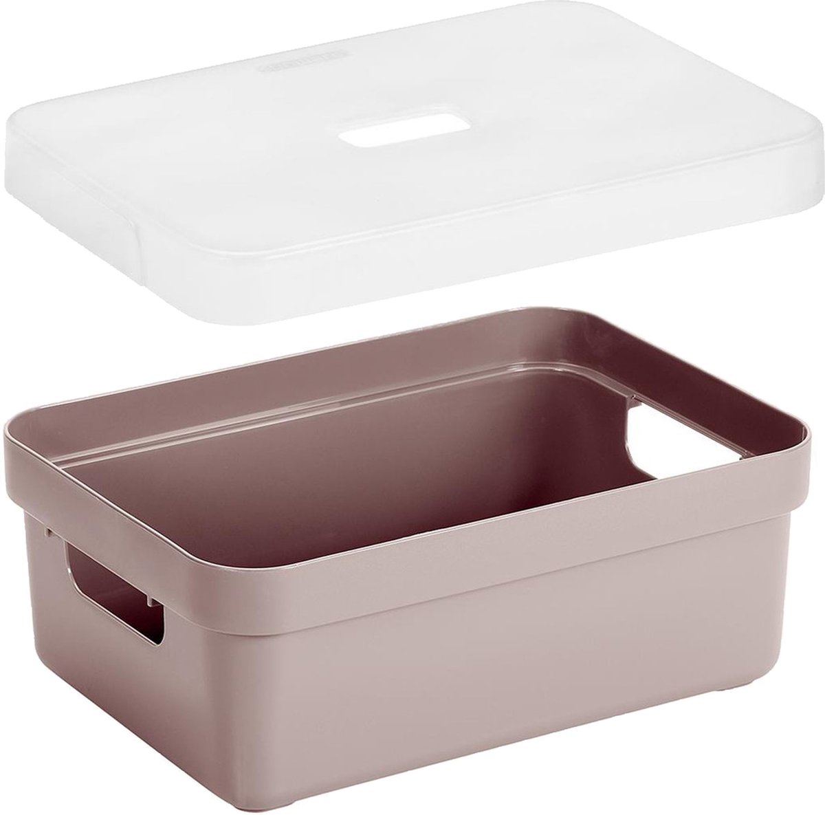 Sunware Opbergboxen met transparante deksel - 2x stuks - kastmanden - roze - 9 liter - kunststof - 35 x 25 x 12 cm - Opbergers