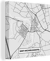 Tableau sur toile Plan d'étage - Carte - Sint-Michielsgestel - Plan de la ville - 20x20 cm - Décoration murale
