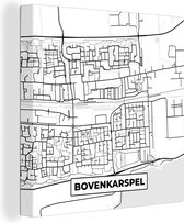 Carte de peinture sur toile - Bovenkarspel - Plan de la ville - Plan d'étage - 20x20 cm - Décoration murale