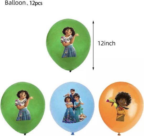 Encanto ballonnen - Encanto versiering - 12 stuks - Verjaardag - Kinderfeestje - Disney - Mirabel