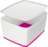 Boîte de rangement Leitz Mybox - 18 litres - avec couvercle - rose