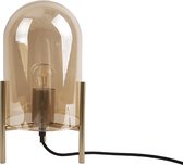 Leitmotiv tafellamp Glass Bell, amber bruin/goud