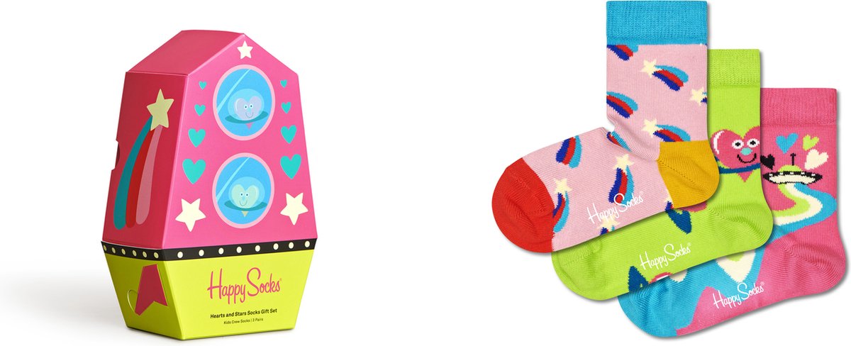 Happy Socks - 3-Pack Kids Hearts and Stars Socks Gift Set - Kinderen - Autres