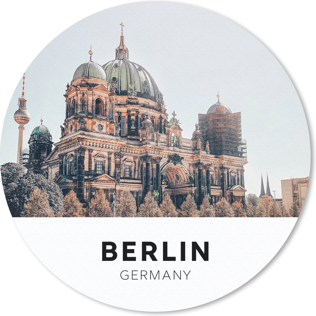 Muismat rond 30x30 cm - Mousepad Duitsland - Berlijn - Domtoren - Ronde muismatten