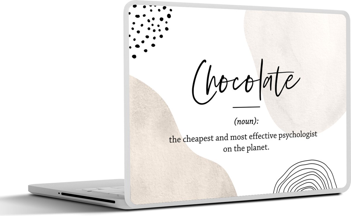 Laptop sticker - 10.1 inch - Spreuken - Chocolate - Quotes - Woordenboek - Chocolade definitie - 25x18cm - Laptopstickers - Laptop skin - Cover