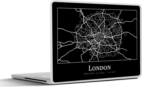 Autocollant pour ordinateur portable - 13,3 pouces - Carte - Plan de la ville - Londres - Carte - 31x22,5 cm - Autocollants pour ordinateur portable - Skin pour ordinateur portable - Housse