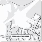 Muismat - Mousepad - Friesland - Terhornstermeer - Plattegrond - Stadskaart - Kaart - 30x30 cm - Muismatten
