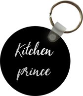 Sleutelhanger - Quotes - Kitchen Prince - Mannen - Inductiebeschermer - Inductie Kookplaat - Plastic - Rond - Uitdeelcadeautjes