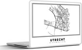 Laptop sticker - 14 inch - Stadskaart – Zwart Wit - Kaart – Utrecht – Nederland – Plattegrond - 32x5x23x5cm - Laptopstickers - Laptop skin - Cover