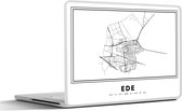 Sticker ordinateur portable - 14 pouces - Plan de la ville - Zwart Wit - Carte - Ede - Nederland - Carte
