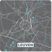 Muismat Klein - België – Leuven – Stadskaart – Kaart – Blauw – Plattegrond - 20x20 cm