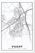 Muismat - Mousepad - Vught - Stadskaart - Zwart Wit - Plattegrond - Kaart - Nederland - 18x27 cm - Muismatten