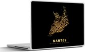 Laptop sticker - 14 inch - Frankrijk – Stadskaart – Kaart - Plattegrond – Nantes - Goud - 32x5x23x5cm - Laptopstickers - Laptop skin - Cover