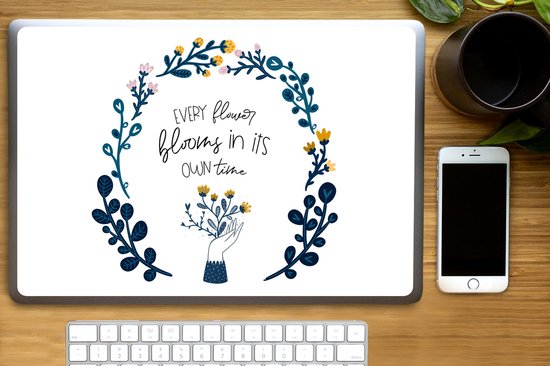 Autocollant pour ordinateur portable - 17,3 pouces - Chaque fleur fleurit en son temps - Proverbes - Citations - 40x30cm - Autocollants pour ordinateur portable - Skin pour ordinateur portable - Housse