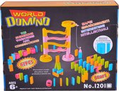 Allerion Domino Set Medium – Domino Stenen Spel voor Kinderen – Met Knikkerbaan - 82 Dominostenen – 7-delige knikkerbaan – 8 Attributen