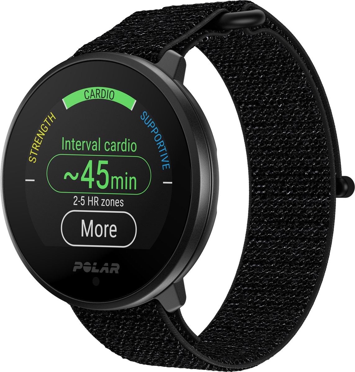 Afbeelding 2 van Polar Unite Fitnesshorloge en -tracker -  Zwart - Hook&Loop - M-L