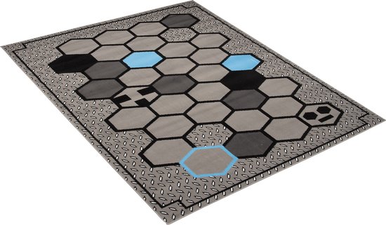 Tapiso Tapiso Atena Grijs Blauw Tapis de chambre d'enfant Taille - 80x150