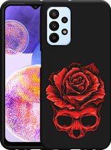 Hoesje Zwart Geschikt voor Samsung Galaxy A23 Red Skull