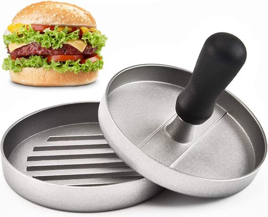 Hamburgerpers - Hamburgermaker aluminium - Antiaanbaklaag - BBQ Accesoires - Burger Press - Kookgerei - Hamburger Maker