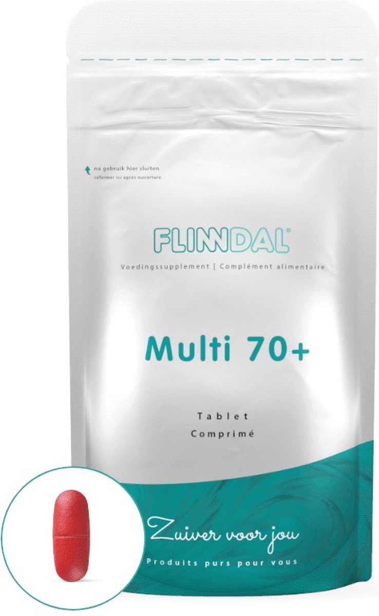 Flinndal Multi 70+ Tabletten - Multivitamine voor 70 jaar en ouder - Met Extra Vitamine D, B11 en B12 - 30 Tabletten