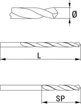 GOEBEL® - 5 x Boor DIN1897 HSS automaten boor 6,8 mm Split Point – 6,8 x 65 x 30 mm - HSS automaten boor