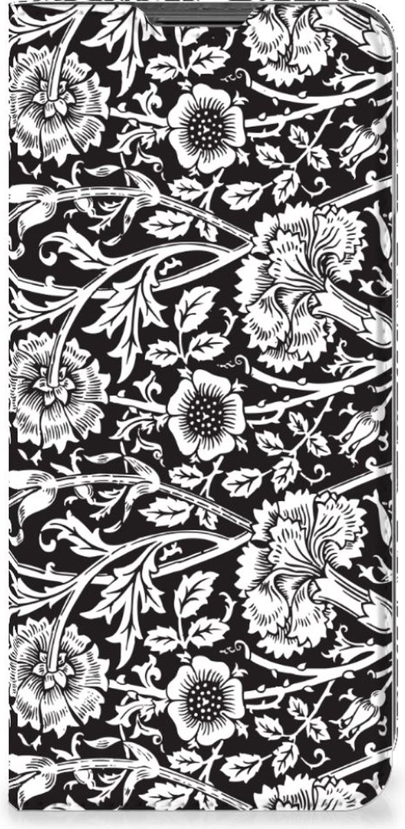 Motorola Moto G22 Smart Cover Black Flowers