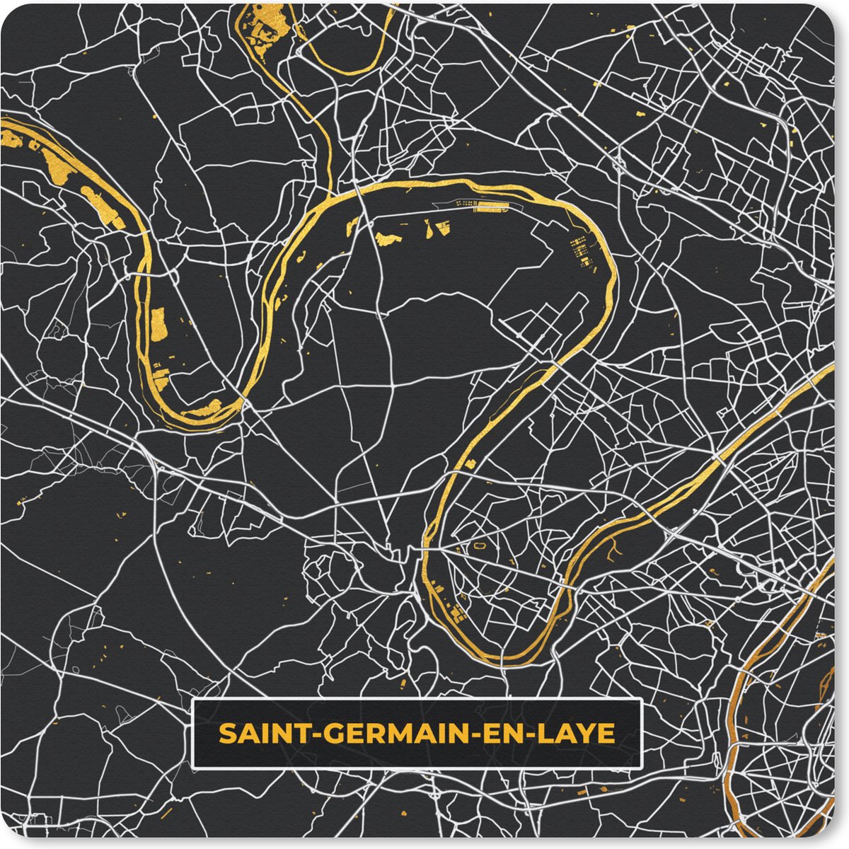 Muismat 30x30 cm - Mousepad Saint-Germain-en-Laye - Plattegrond - Frankrijk - Kaart - Stadskaart - Muismatten - Stadskaart