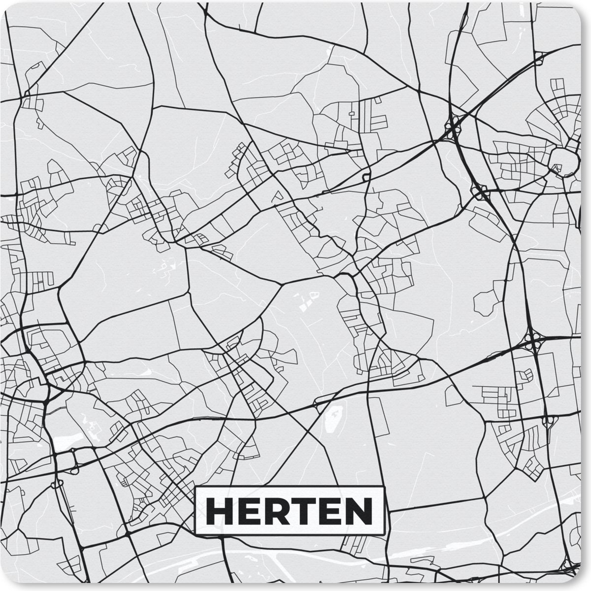 Muismat 30x30 cm - Mousepad Kaart - Stadskaart - Duitsland - Herten - Plattegrond - Muismatten - Stadskaart
